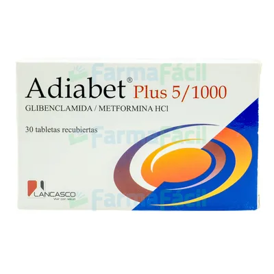 ADIABET PLUS 5MG/1000MG CX30 TAB