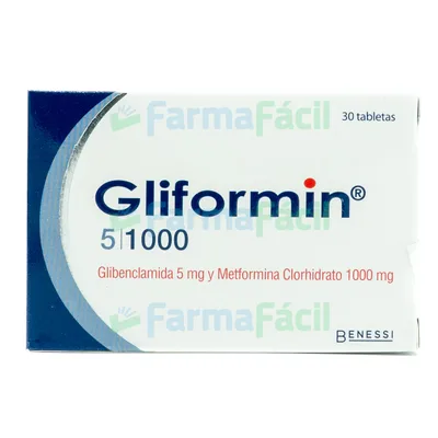 GLIFORMIN 5MG/1000MG CX30 TAB