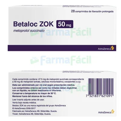 BETALOC ZOK 50MG CX28 TAB